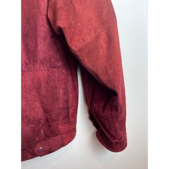 Vintage West Bay Saks Fifth Avenue Leather Bomber Maroon 14 - Picture 6 of 10